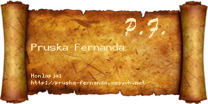Pruska Fernanda névjegykártya